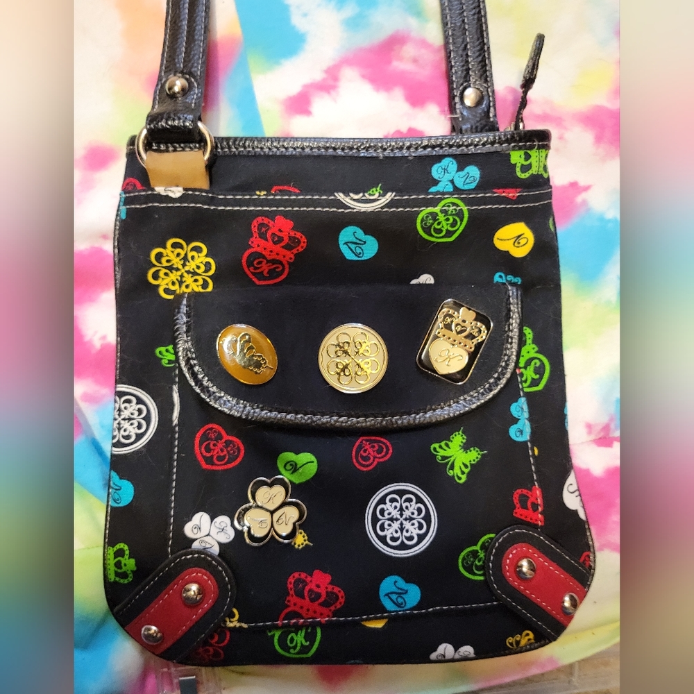 Kathy Van Zeeland Black Canvas Crossbody Purse